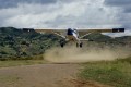 A Pilatus PC-6 of Aero Andino departs from Santa Cruz in the Peruvian Andes.