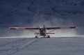 A Pilatus PC-6 on a glacier on Mount Cook, New Zealand.